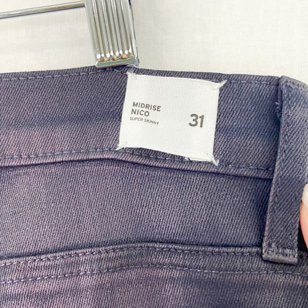 Hudson Nico Mid-Rise Super Skinny Jeans in GOLO Metallic Purple Haze size 31 - Picture 7 of 9